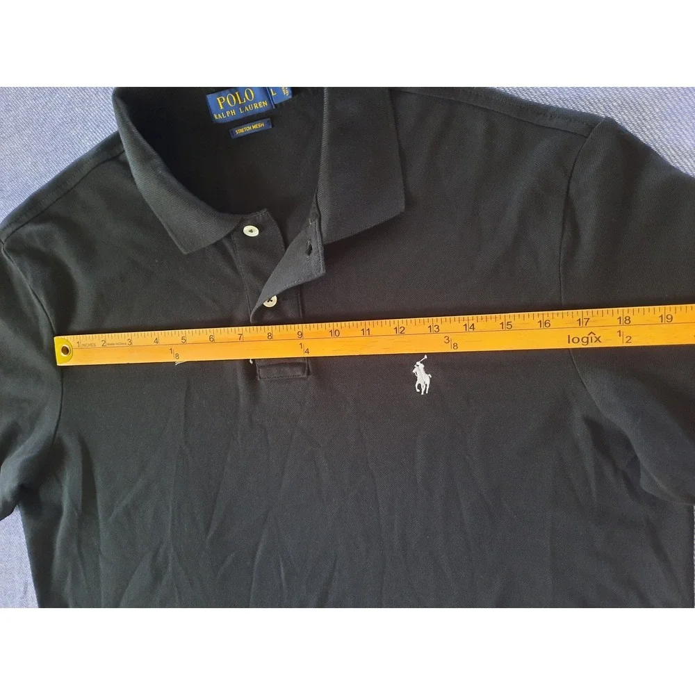 Polo Ralph Lauren Mens Black Stretch Mesh Short Sleeve Polo Shirt RN41381 L